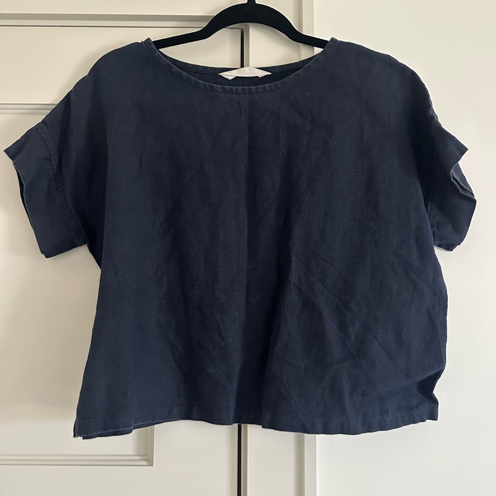 Elizabeth Suzann linen Georgia tee navy OSM